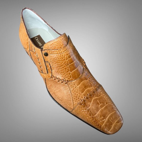 $1350 CESARE PACIOTTI US GENUINE OSTRICH SKIN LOAFERS ITALIAN DESIGNER SHOES main image 7